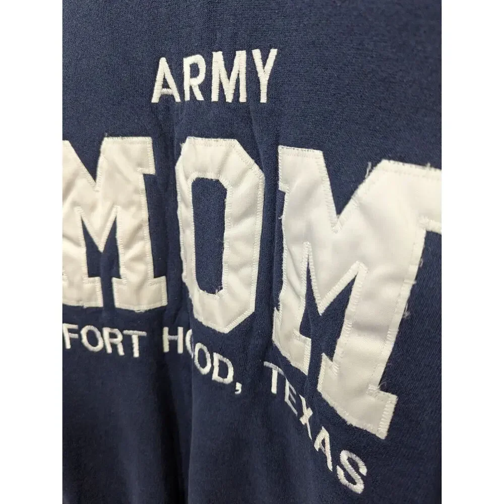 Vintage Army Mom Sweatshirt Womens Large Fort Hood Texas Military 90s Crew Neck